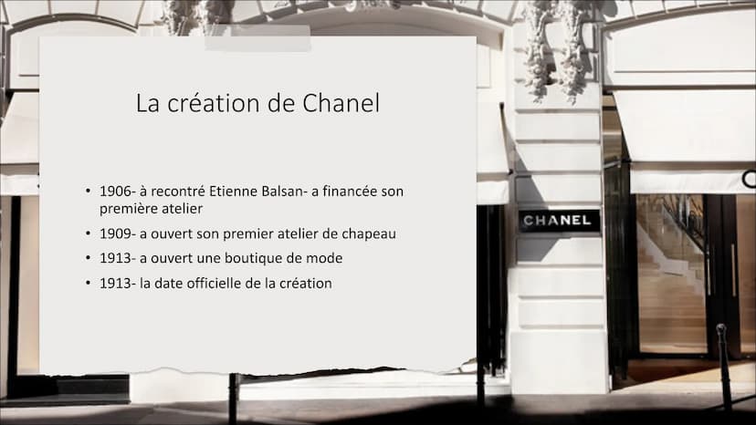 Coco Chanel
<<Je ne fais pas de mode. Je
suis la mode.>>
Coco Chanel
●
● Contenu
●
●
●
L'années de succès
Les années de la guerre
Les années