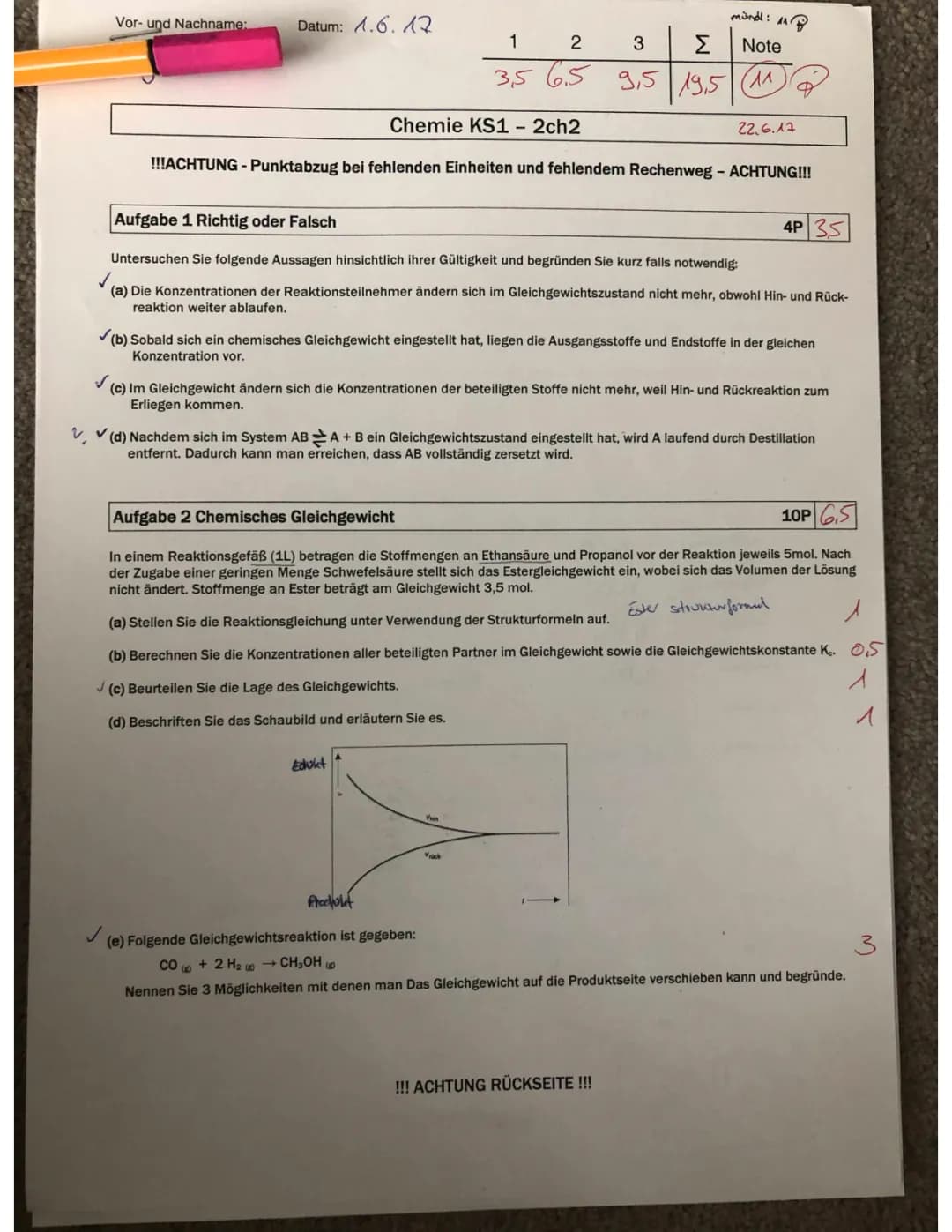 Chemisches Gleichgewicht & Säuren/ Basen