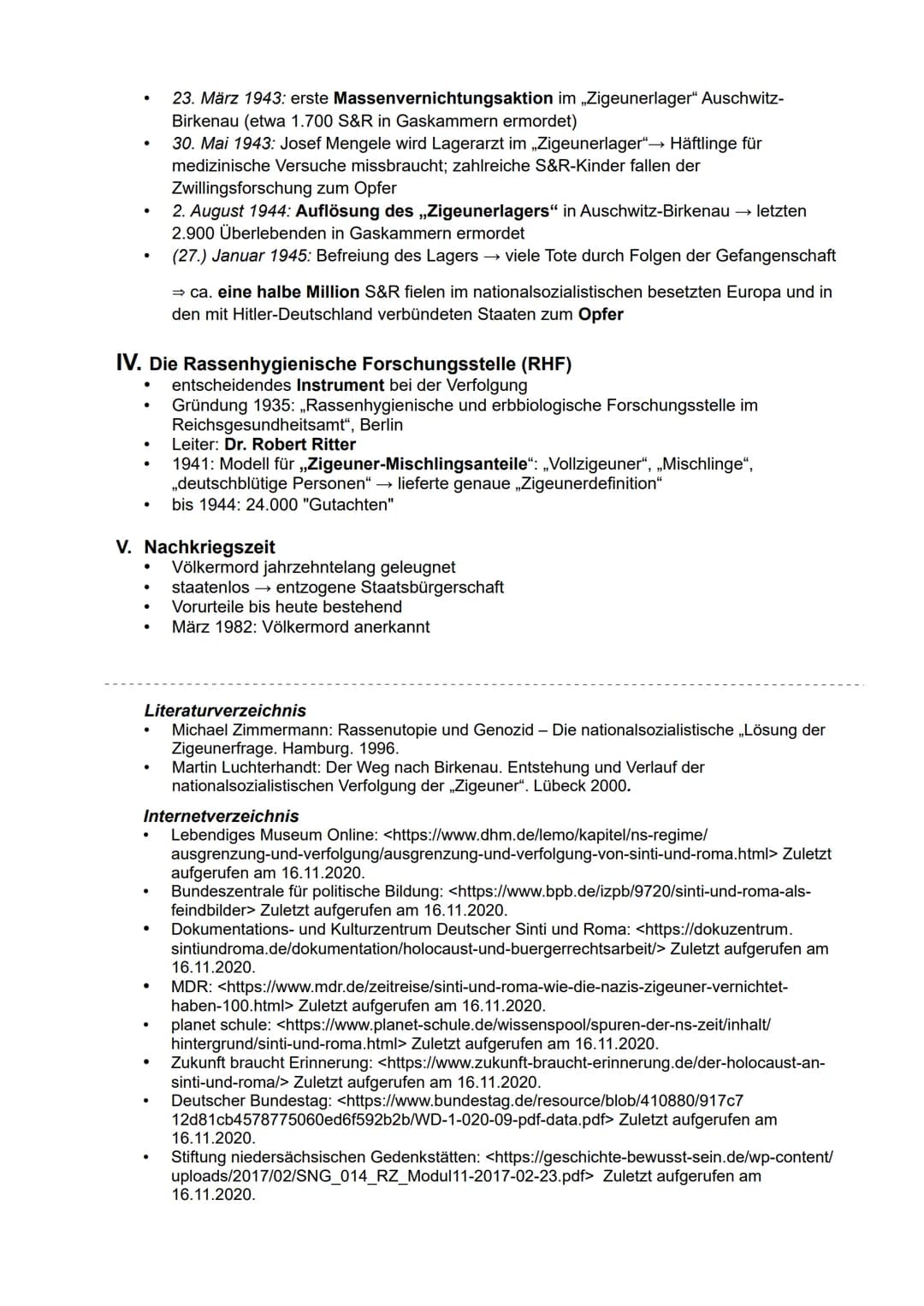 VERFOLGUNG VON SINTI UND ROMA
Kalea Czerny, 12.2, Geschichte Name: Kalea Czerny
Klasse: 12.2
Schule: Joliot-Curie-Gymnasium
Fach: Geschichte