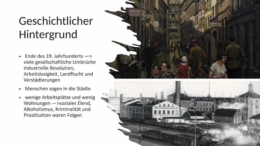 Naturalismus
Der Naturalismus befasst sich in Literatur und
Theater mit Gesellschafts- und Naturbeobachtung
und Darstellung aktueller Zeitpr