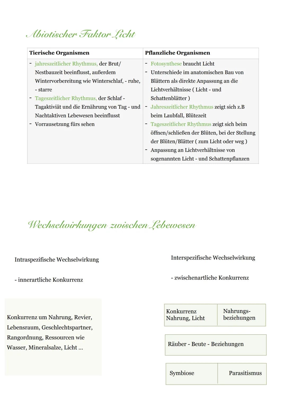 Abiotische & Biotische Umweltfaktoren
Bodenorganismen
Wind
Mensch
pH-Wert
Luftfeuchtigkeit
Biotische Umweltfaktoren
Fressfeinde
Temperatur
A