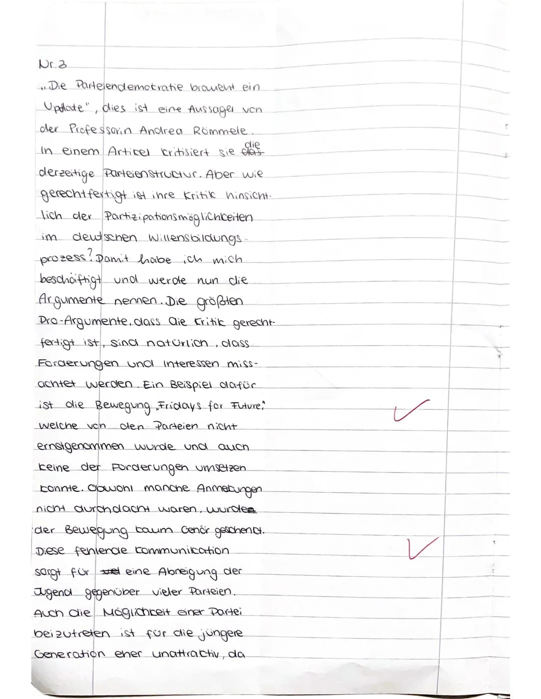 2. Klausur
Leistungskurs Politik - Wirtschaft Jg. 12
Aufgabenstellung:
1. Fassen Sie Römmeles Aussagen über jugendliche Protestbewegungen un