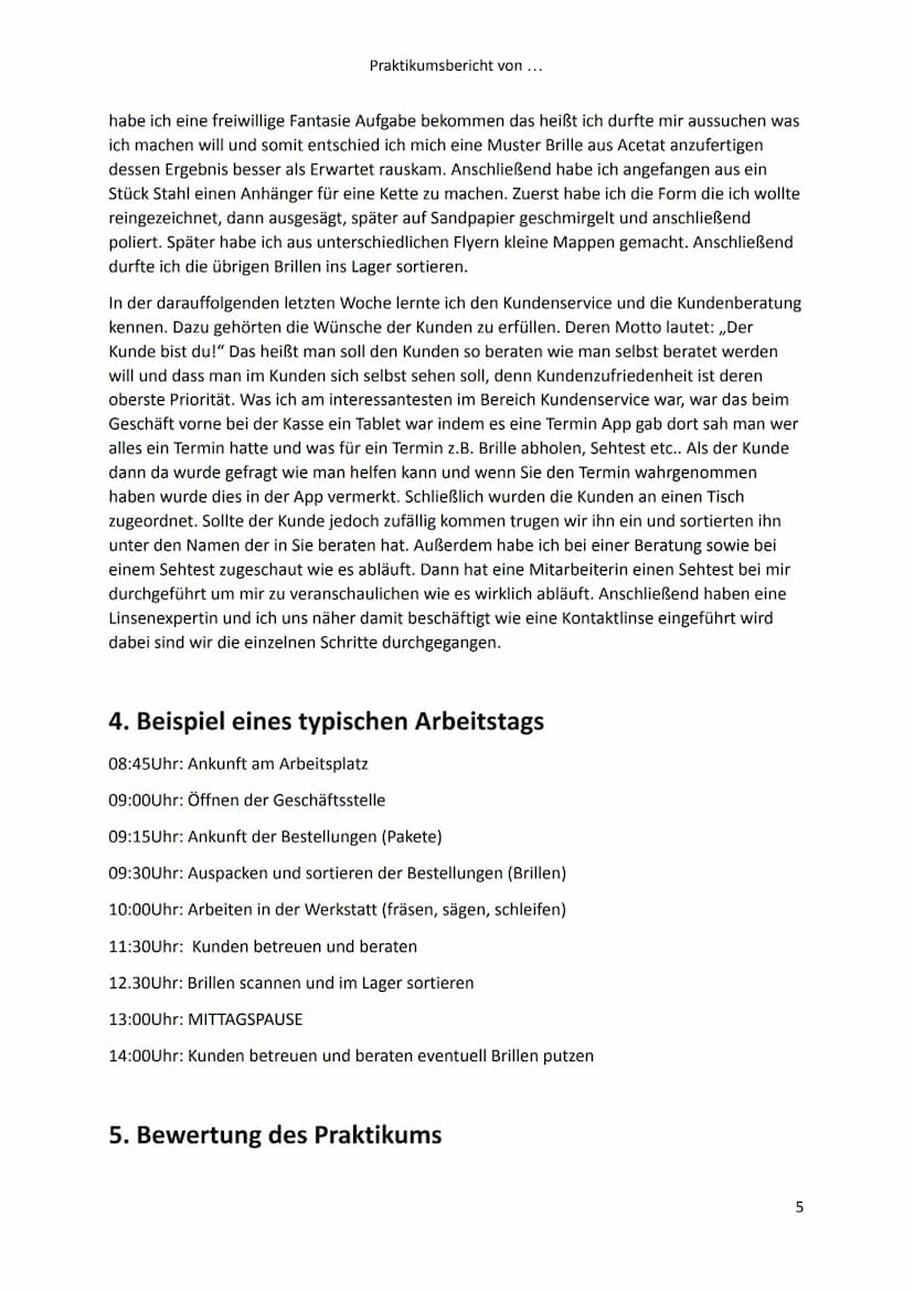 Praktikumsbericht von ...
Praktikumsbericht
des 9. Jahrgangs
Von:
Name
Adresse
Bei:
Fielmann -Ihr Optiker
Adresse
Vorgelegt bei:
Für den Pra