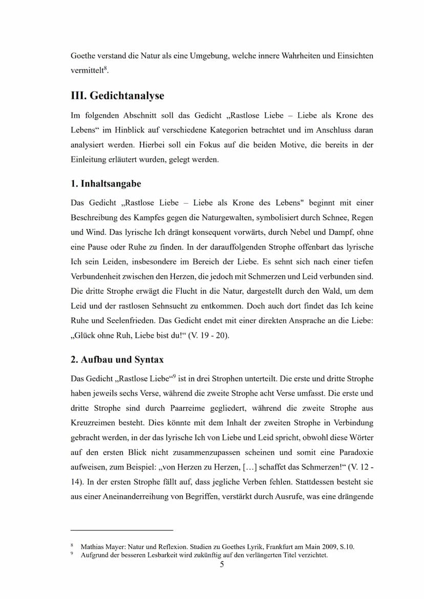 Facharbeit
im Leistungskurs Deutsch
Analyse und Interpretation des Gedichts
,,Rastlose Liebe Liebe als Krone des
-
Lebens" (1776) von Johann