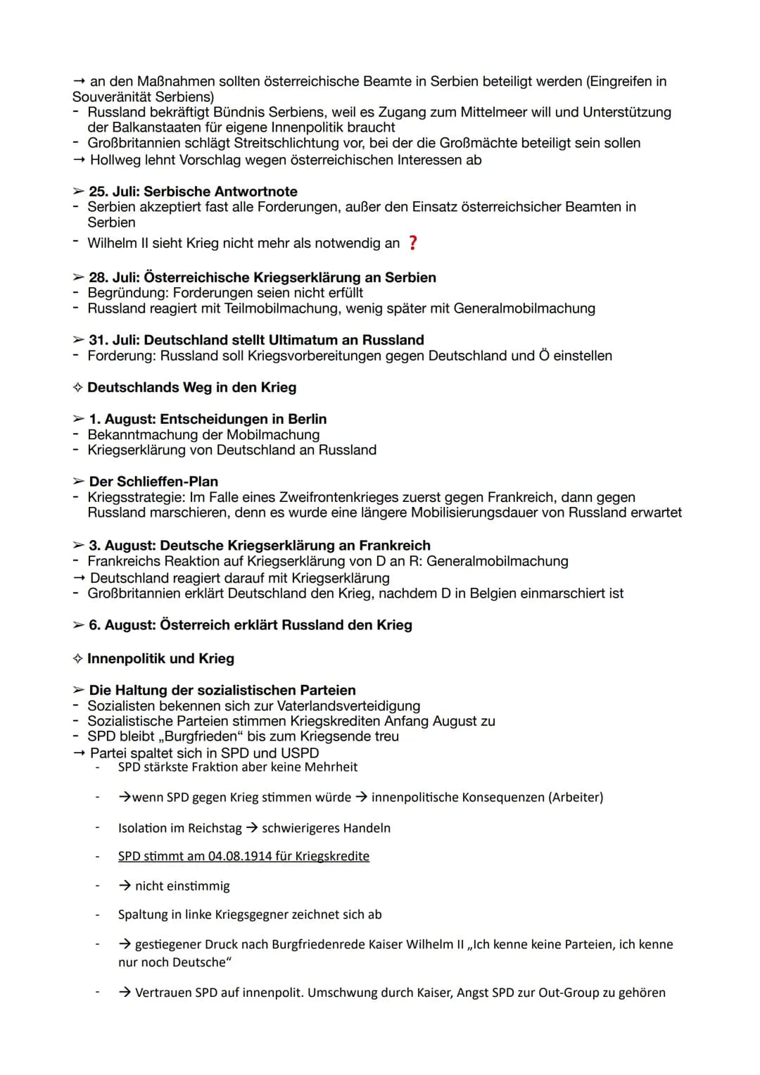 Geschichte Merkzettel: 1. Weltkrieg
>Ursachen für den 1. WK
1. Bündnissystem (Deutschland isoliert, Ö-U einziger Bündnispartner
2. Wettrüste