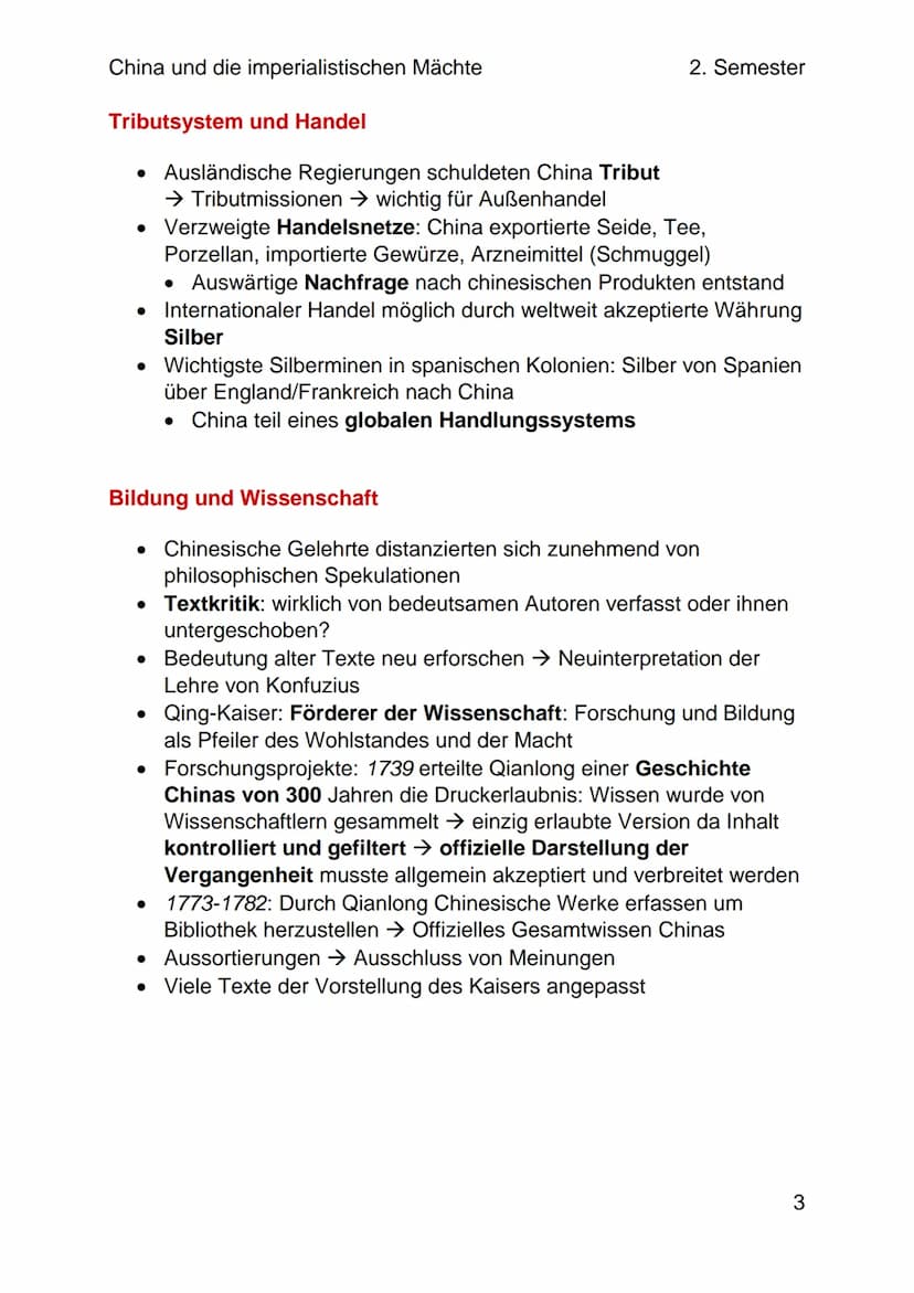 China und die imperialistischen Mächte
2. Semester
Die Blütezeit der Qing-Dynastie
Eine neue Dynastie
• Chinesische Geschichte: Keine Epoche
