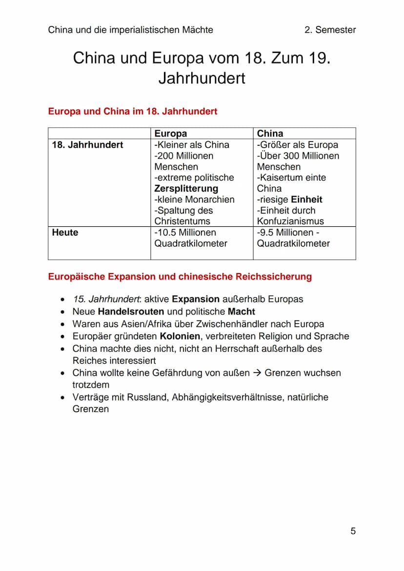 China und die imperialistischen Mächte
2. Semester
Die Blütezeit der Qing-Dynastie
Eine neue Dynastie
• Chinesische Geschichte: Keine Epoche