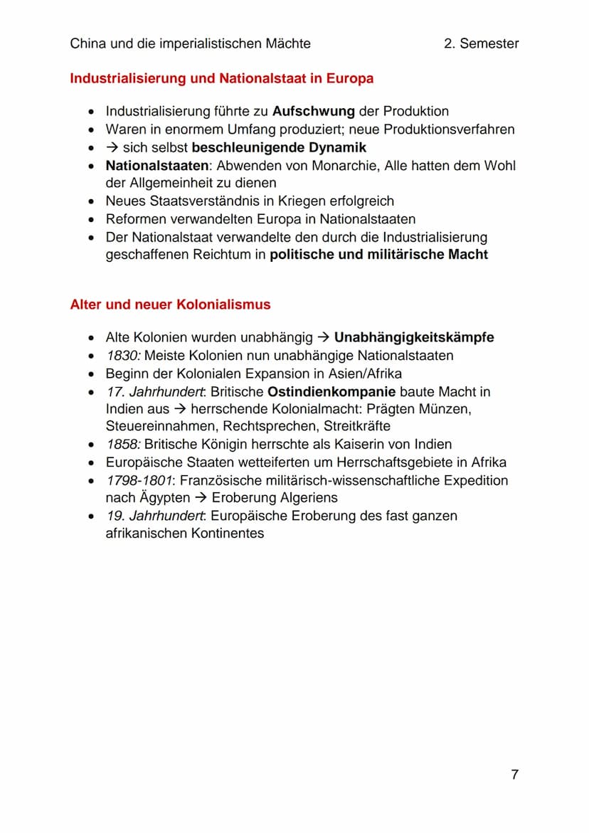 China und die imperialistischen Mächte
2. Semester
Die Blütezeit der Qing-Dynastie
Eine neue Dynastie
• Chinesische Geschichte: Keine Epoche