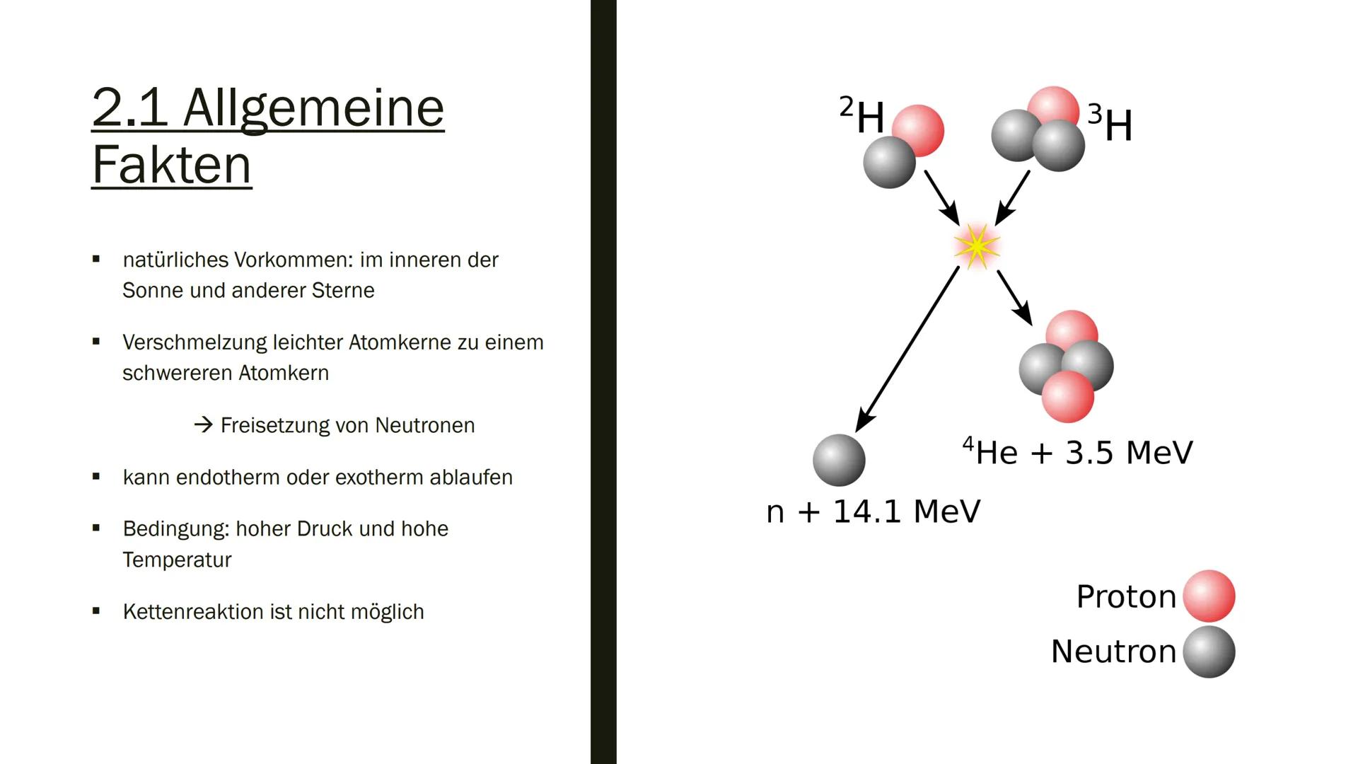 KERNSPALTUNG &
KERNFUSION
von Marvin Scholz Gliederung
1.
2.
Kernspaltung
1.1 Allgemeine Fakten
1.2 Entdeckung
1.3 Ablauf
1.4 Energiefreiset