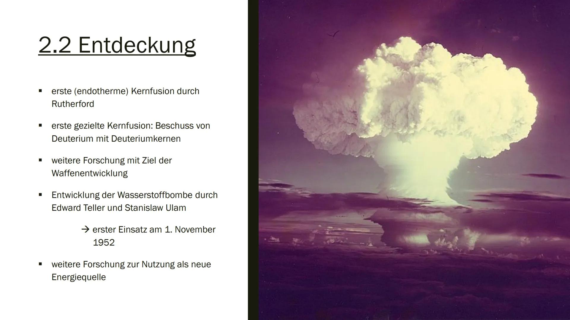 KERNSPALTUNG &
KERNFUSION
von Marvin Scholz Gliederung
1.
2.
Kernspaltung
1.1 Allgemeine Fakten
1.2 Entdeckung
1.3 Ablauf
1.4 Energiefreiset