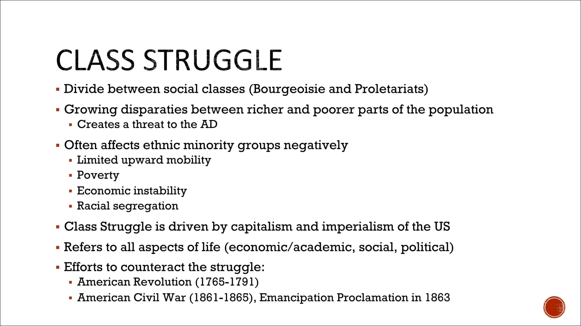 AMERICAN MYTHS
AND REALITIES TABLE OF CONTENT
■
The American Dream
▪ American Nightmare
- Culture Wars
+Class struggles
*Immigration
❖Religi