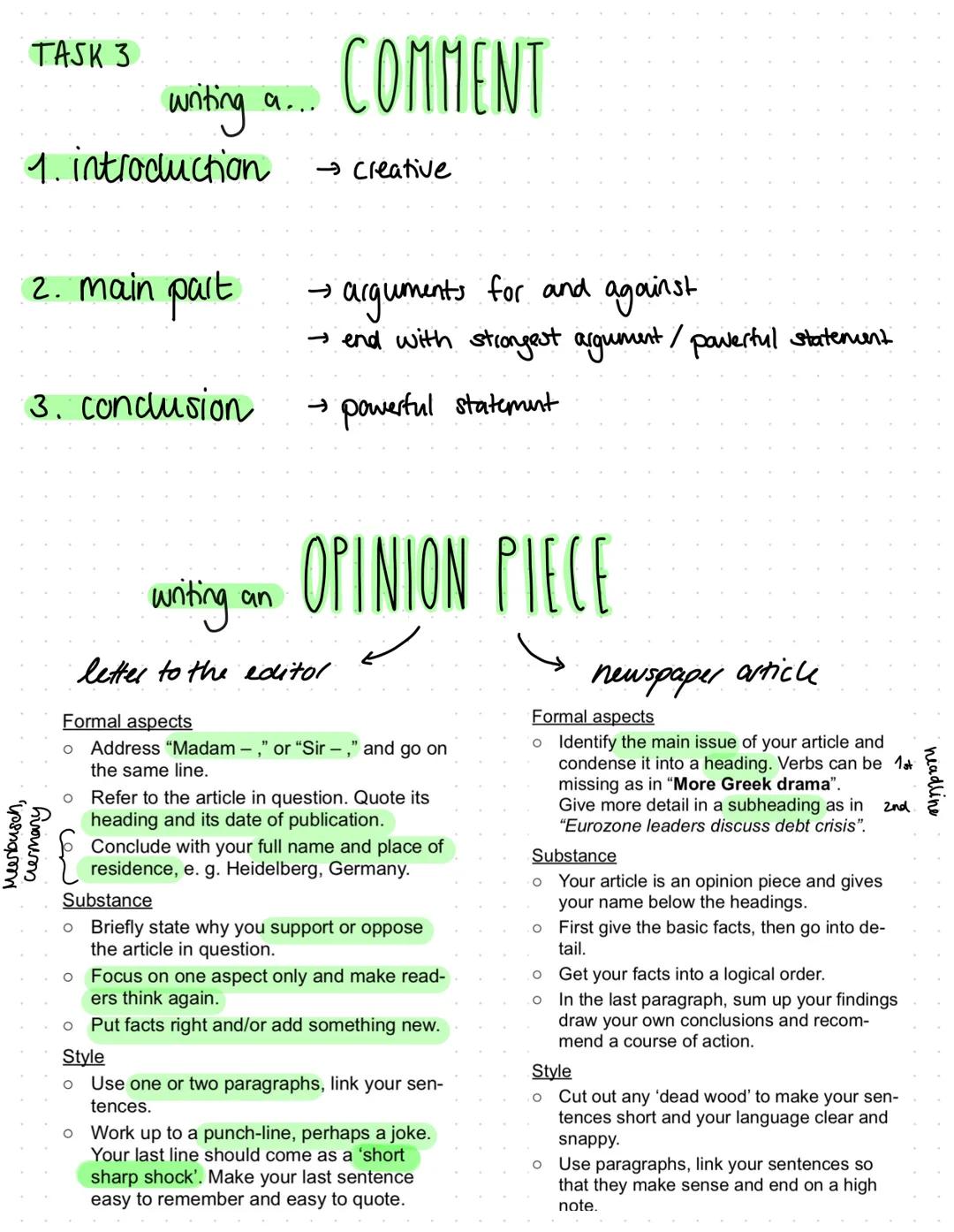 TASKS

PART I

TASK 1) COMPREHENSION
- not in chronological order
- simple present ⇒ TATTS
- only focus on what the task asks

TASK 2
fictio