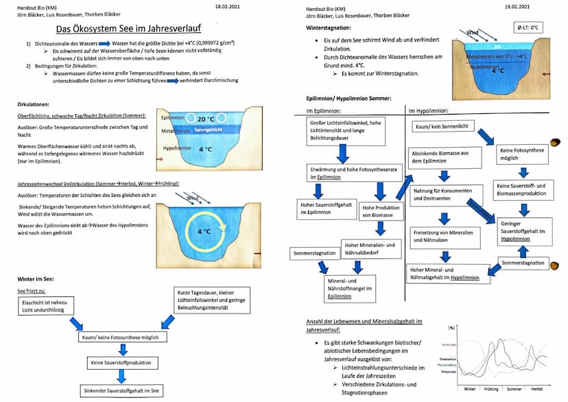 12 BI1 KM
Maggy Muhl & Daria Kiesler
Aquatische Ökosysteme
Ökosystem See - Zonierung
Limnische Ökosysteme
➤ Fließgewässer: Bäche, Flüsse
➤ S