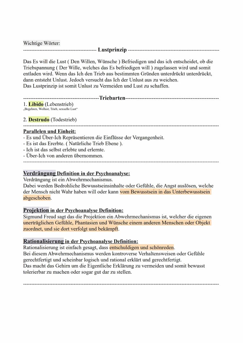 Pädagogik LK Q1
Sigmund Freud, Psychoanalyse.
Zusammenfassung: Das Menschliche Verhalten entspringt nach seiner Theorie den Sexuellen
unbewu