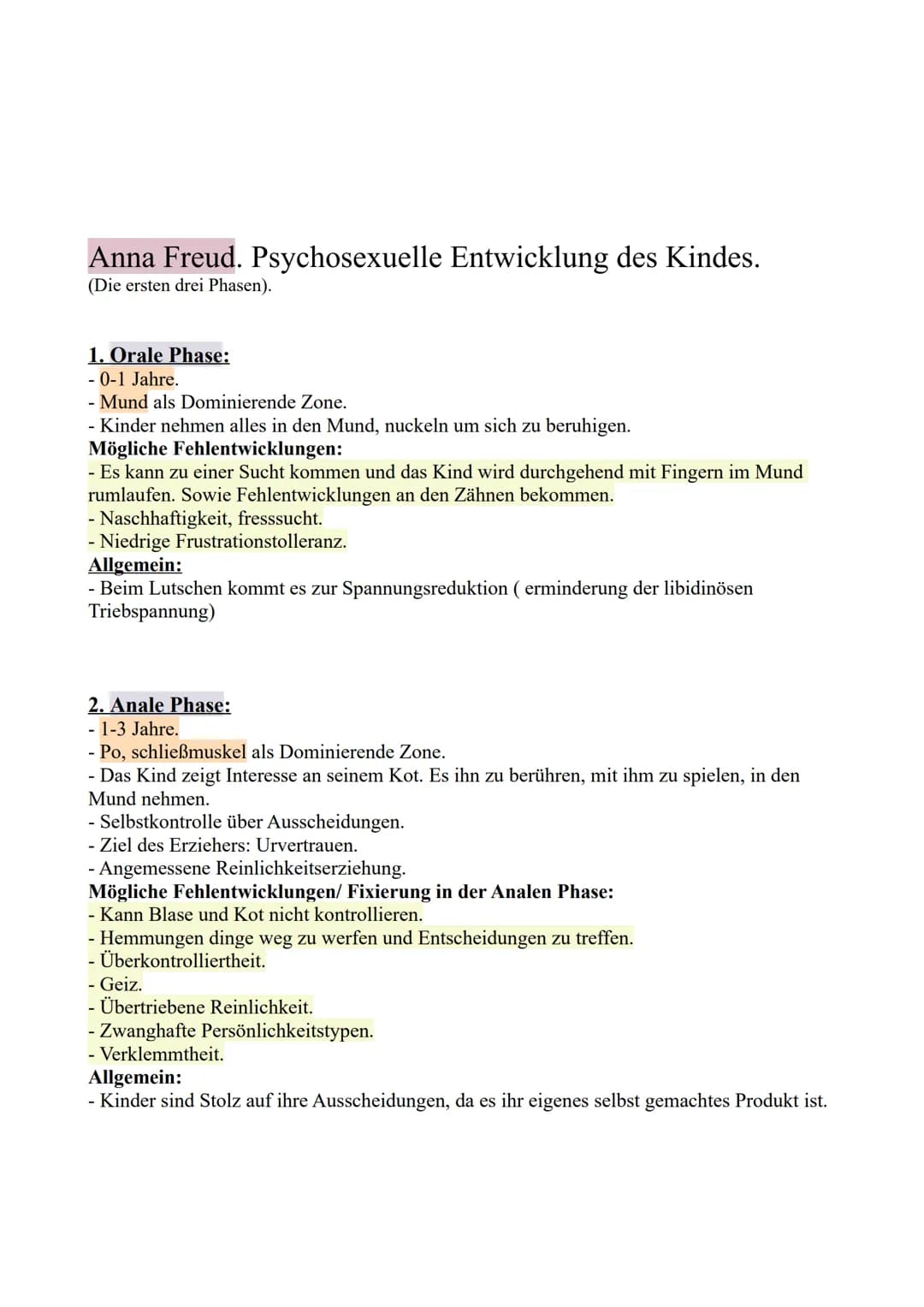 Pädagogik LK Q1
Sigmund Freud, Psychoanalyse.
Zusammenfassung: Das Menschliche Verhalten entspringt nach seiner Theorie den Sexuellen
unbewu