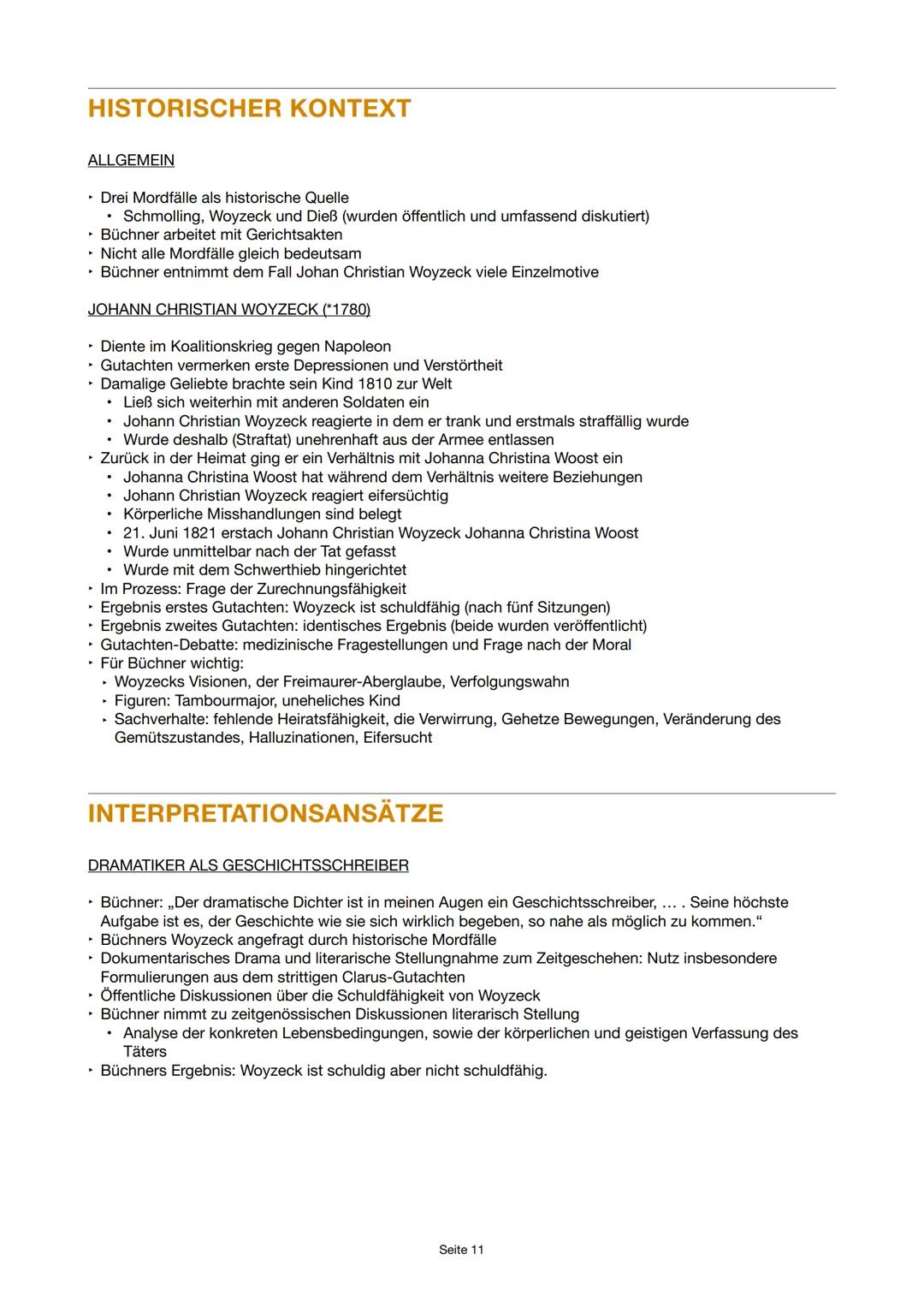 Umstände /
Bedingungen
Ursachen der
Krankheit /
Arbeitszwang
Diskrepanz
zwischen Woyzeck
und Hauptmann
Militärische Disziplin
Moral als Mitt