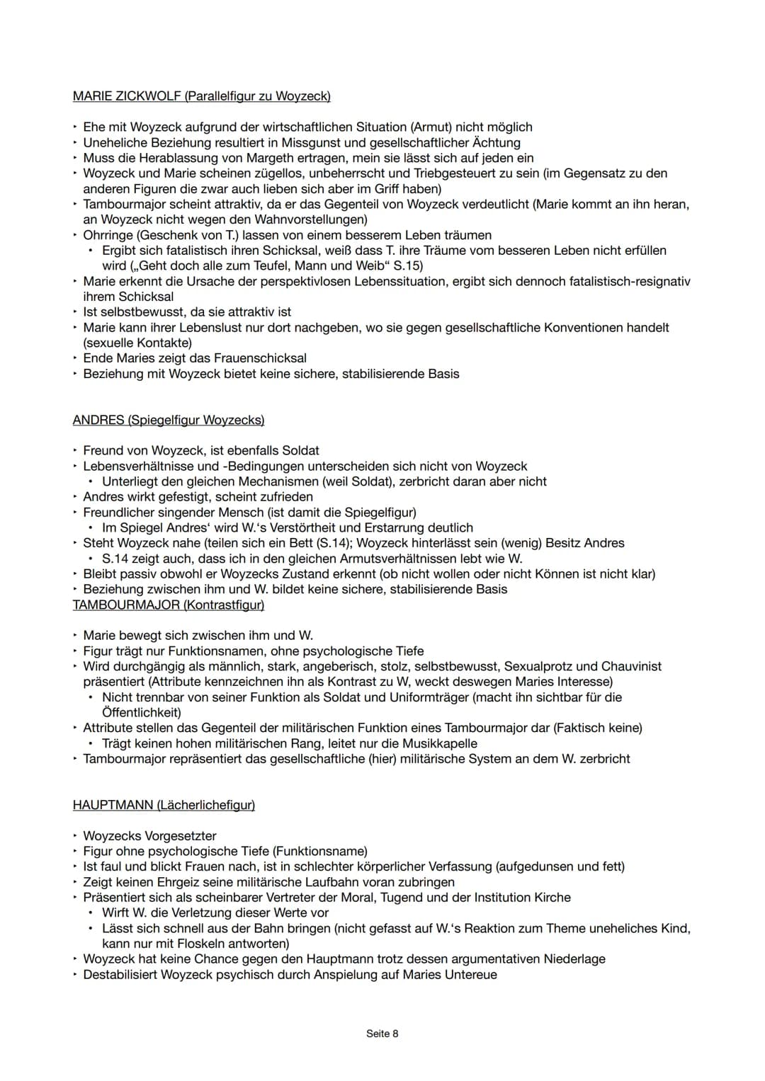 Umstände /
Bedingungen
Ursachen der
Krankheit /
Arbeitszwang
Diskrepanz
zwischen Woyzeck
und Hauptmann
Militärische Disziplin
Moral als Mitt