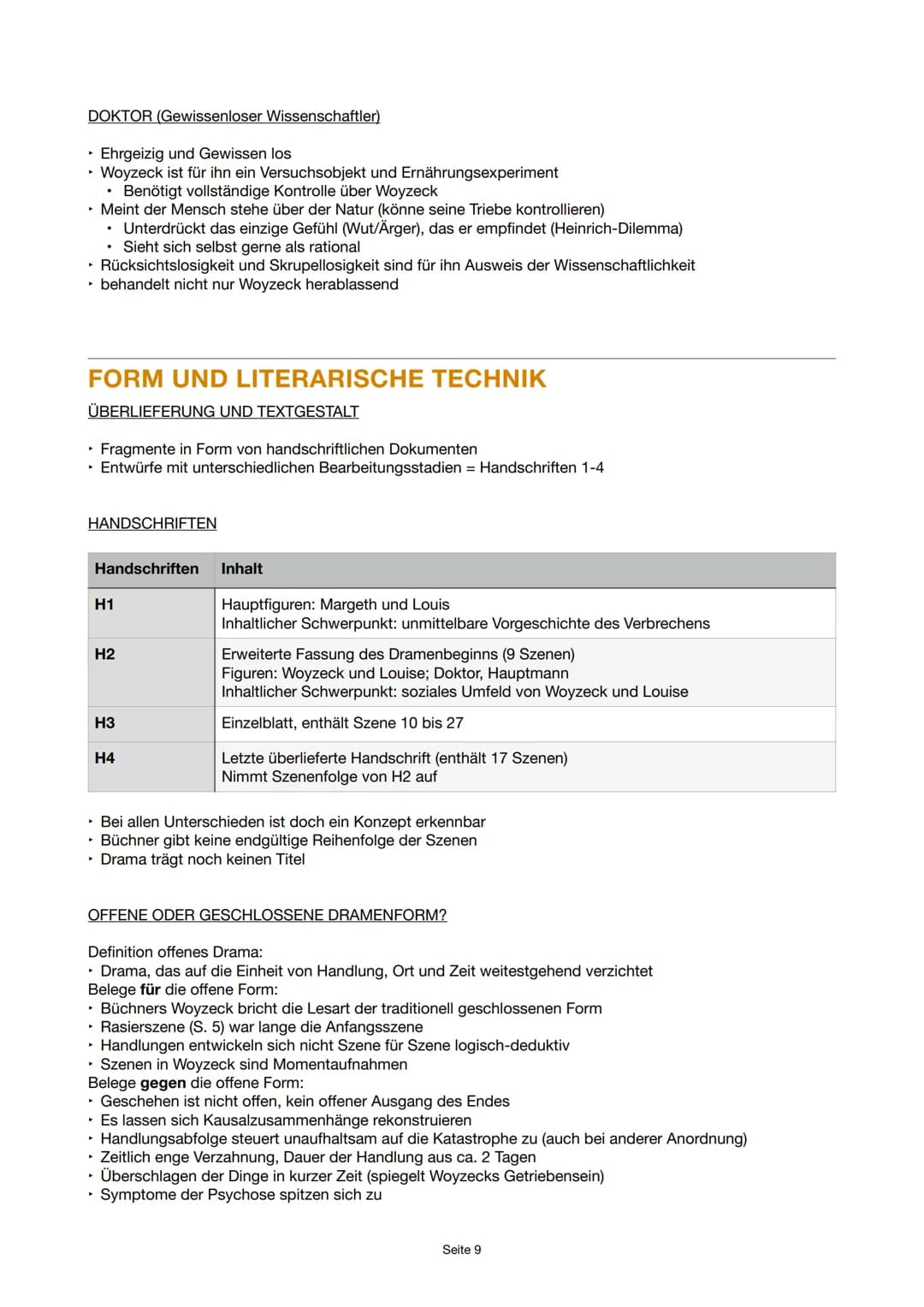 Umstände /
Bedingungen
Ursachen der
Krankheit /
Arbeitszwang
Diskrepanz
zwischen Woyzeck
und Hauptmann
Militärische Disziplin
Moral als Mitt