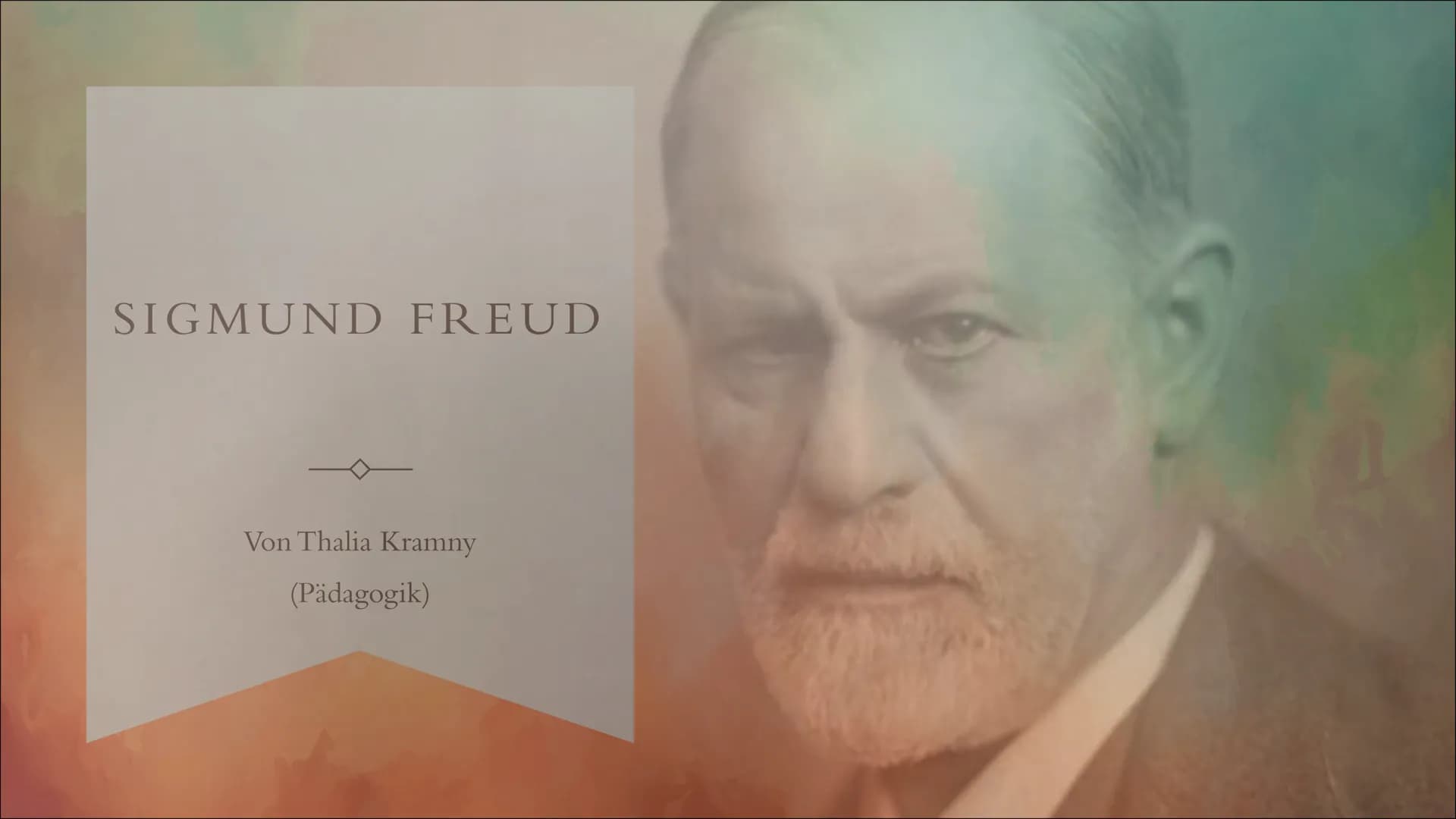 SIGMUND FREUD
Von Thalia Kramny
(Pädagogik) I. Kurzbiographie
a)
b)
c)
d)
2.
a)
b)
c)
Inhaltsverzeichnis
Wer war Sigmund Freud?
Kindheit und