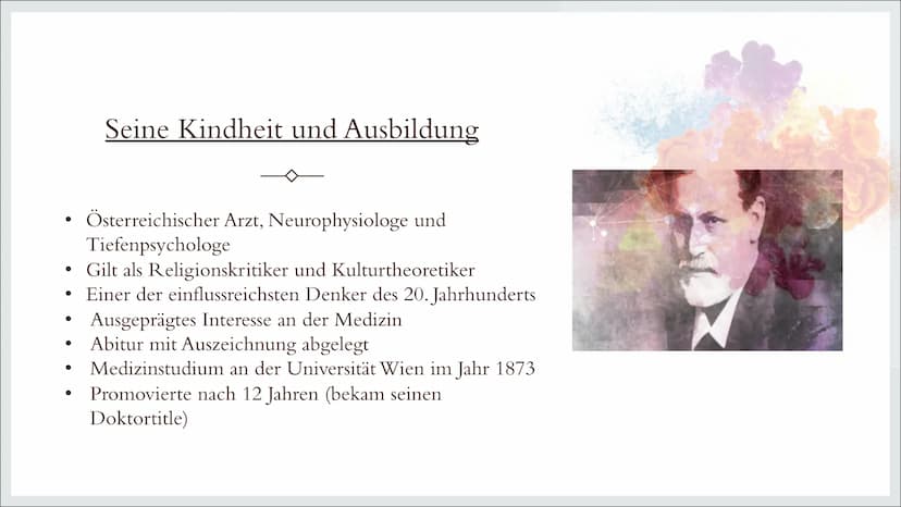 SIGMUND FREUD
Von Thalia Kramny
(Pädagogik) I. Kurzbiographie
a)
b)
c)
d)
2.
a)
b)
c)
Inhaltsverzeichnis
Wer war Sigmund Freud?
Kindheit und