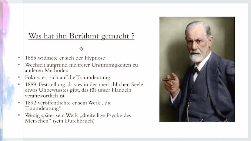 SIGMUND FREUD
Von Thalia Kramny
(Pädagogik) I. Kurzbiographie
a)
b)
c)
d)
2.
a)
b)
c)
Inhaltsverzeichnis
Wer war Sigmund Freud?
Kindheit und