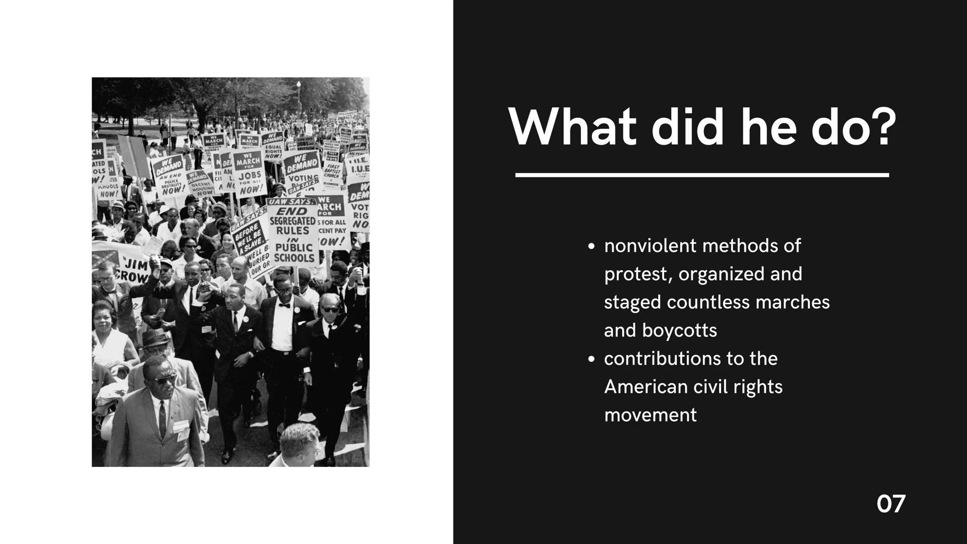 I have a dream that one day this nation will rise up and
live out the true meaning of its creed: "We hold these
truths to be self-evident, t