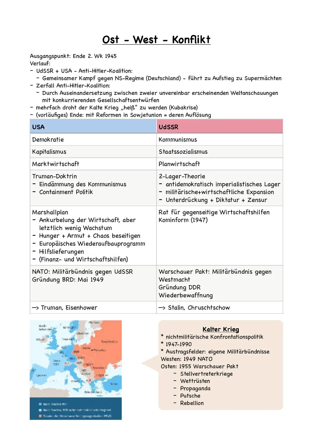 Ost-West-Konflikt / Zerfall der UdSSR