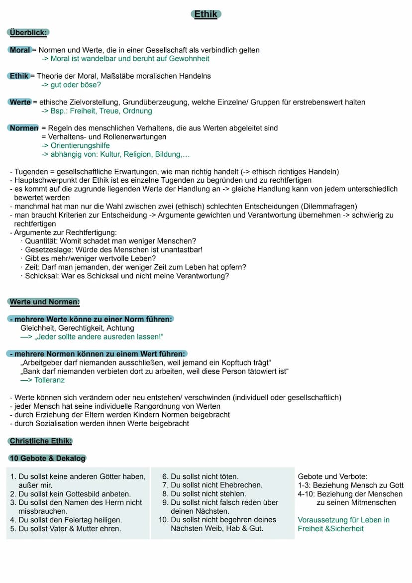 Ethik Bausteine Ethik Überblick
Allgemeine Faktoren des moralischen Handelns
- Moralische Entwicklung (z.B. Stufenmodell Kohlbergs)
- Einflu