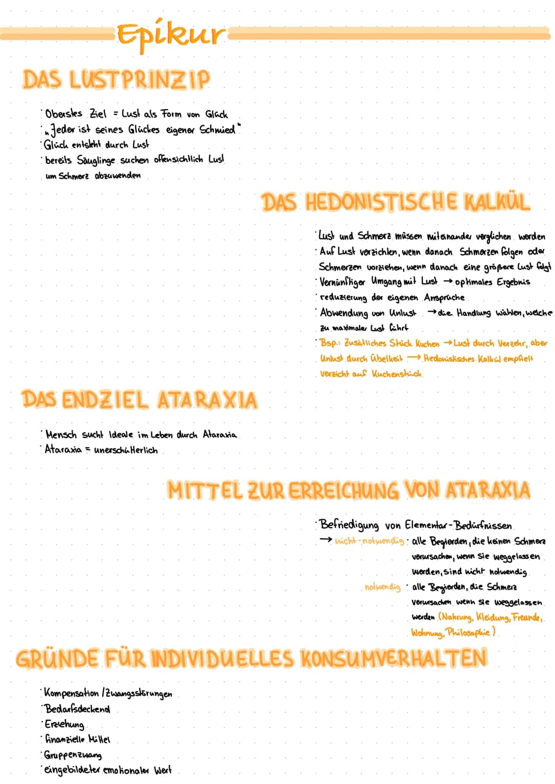 Epikur
DAS LUST PRINZIP
Oberstes Ziel = Lust als Form von Glack
in Jeder ist seines Glückes eigener Schmied
• Glück entsteht durch Lust
bere