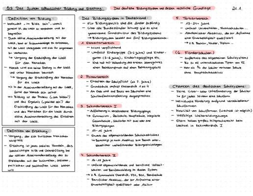 Know Q3 Erziehungswissenschaft das öffentliche Bildungssystem und das System der Kinder- und Jugendhilfe  thumbnail