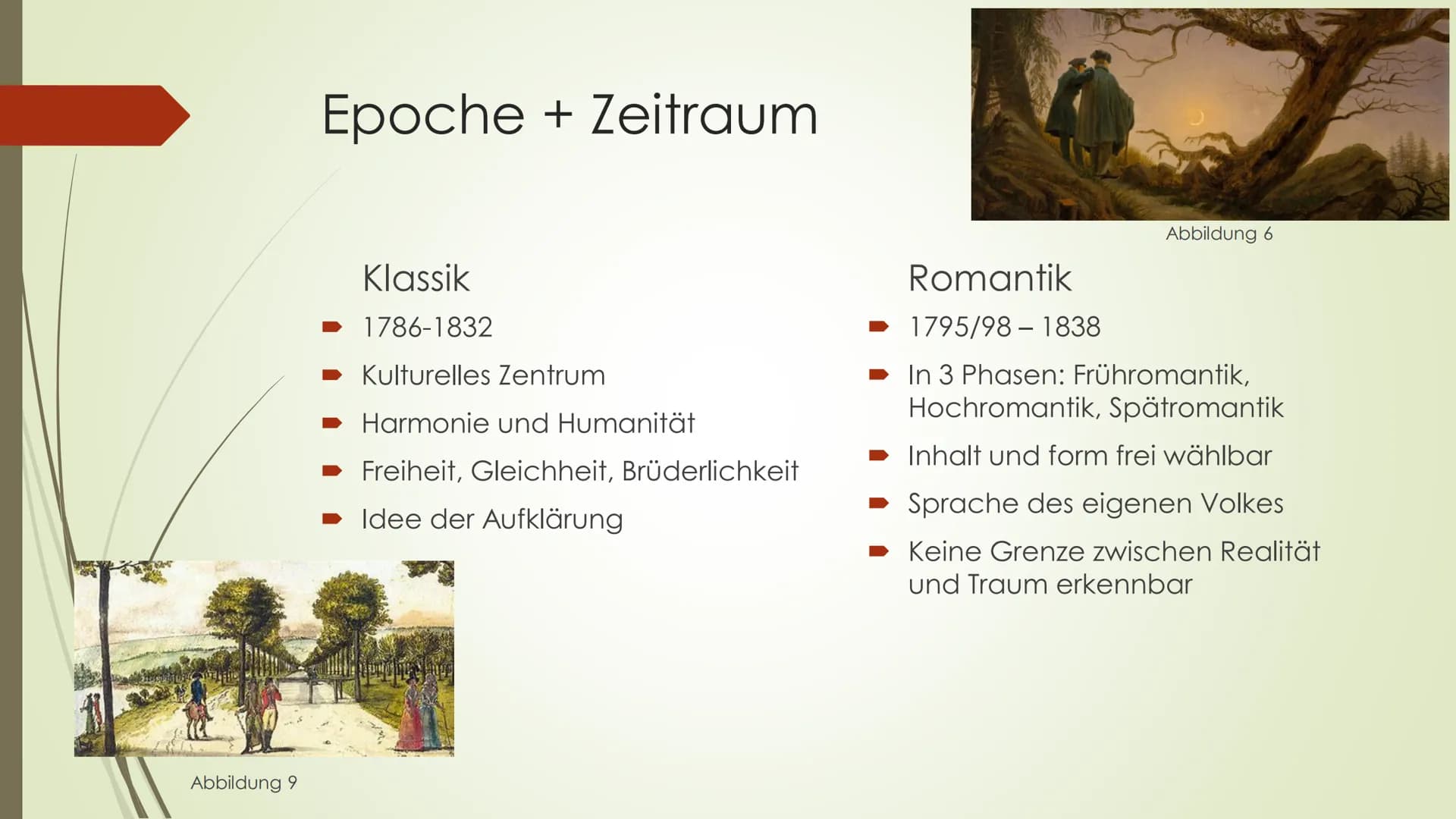 Zwischen Klassik und
Romantik Inhaltsverzeichnis:
► Epoche + Zeitraum
➡ Vertreter
➡ Heinrich Kleist
➡ Der zerbrochene Krug
➡ Le juge ou la c