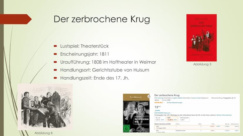 Zwischen Klassik und
Romantik Inhaltsverzeichnis:
► Epoche + Zeitraum
➡ Vertreter
➡ Heinrich Kleist
➡ Der zerbrochene Krug
➡ Le juge ou la c