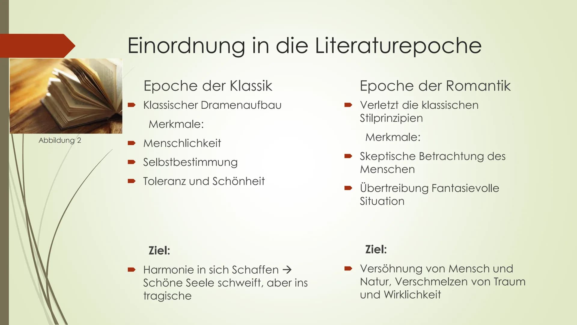 Zwischen Klassik und
Romantik Inhaltsverzeichnis:
► Epoche + Zeitraum
➡ Vertreter
➡ Heinrich Kleist
➡ Der zerbrochene Krug
➡ Le juge ou la c