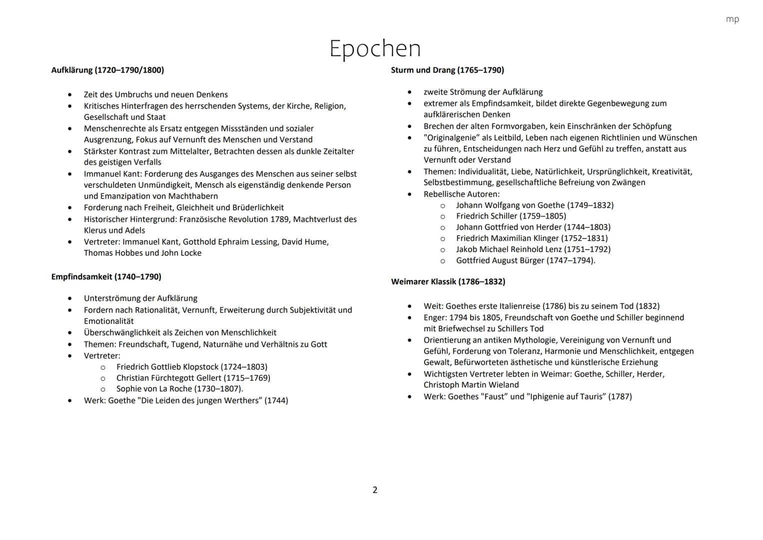 Epochen
Renaissance (1500-1600)
Antike (800 v. Chr.-600 n. Chr.)
•
•
•
•
•
griechisch-römische Altertum
Werke: Vielzahl nicht erhalten, eini