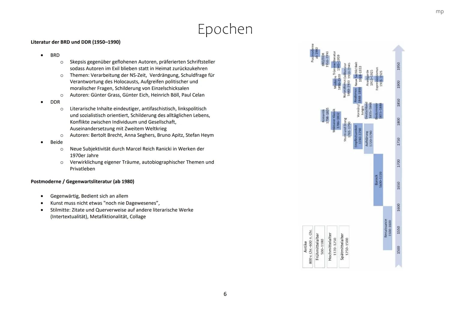Epochen
Renaissance (1500-1600)
Antike (800 v. Chr.-600 n. Chr.)
•
•
•
•
•
griechisch-römische Altertum
Werke: Vielzahl nicht erhalten, eini