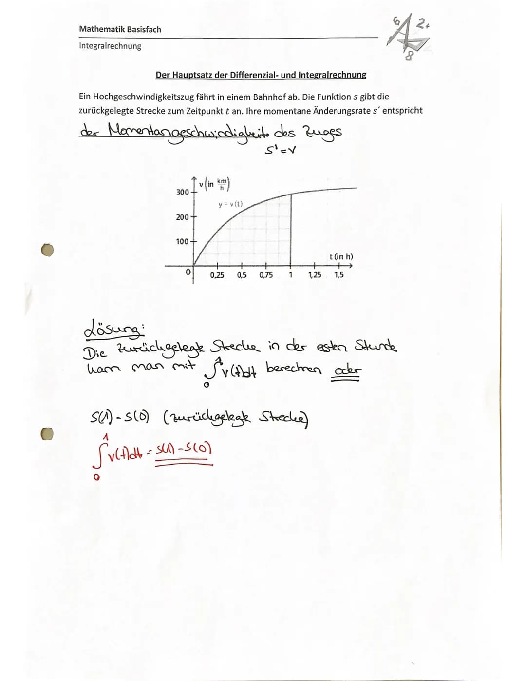 REKONSTRUKTION EINER GROSSE
Ist der Graph einer momentanen Anderungsrate aus geradlinigen Teilstücken zusammengesetzt,
so kann man die Gesam