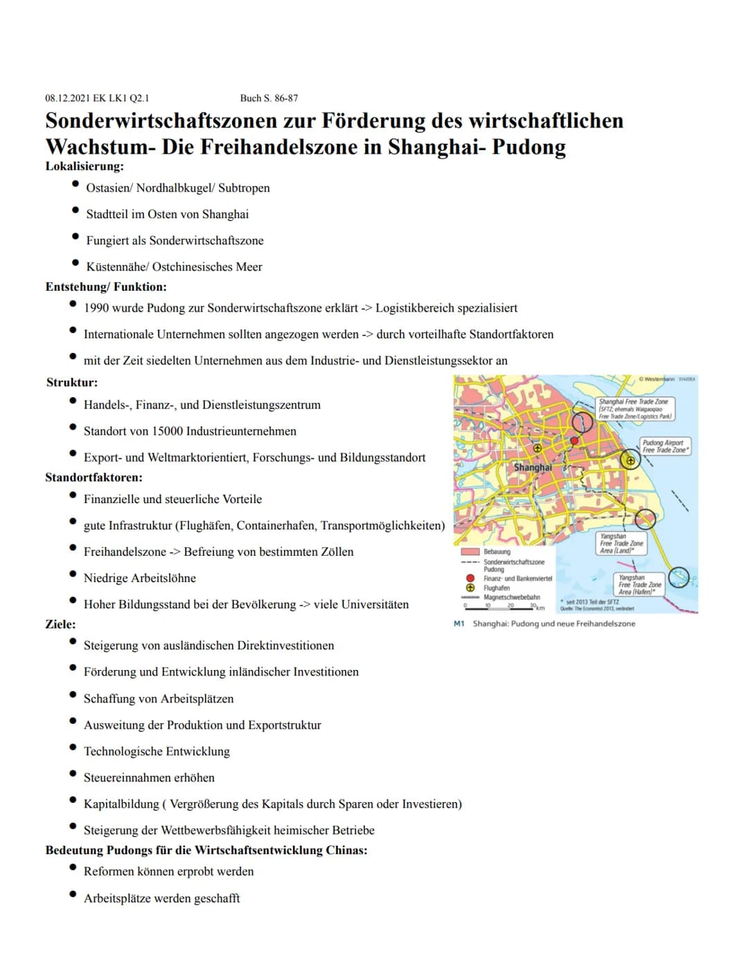 08.12.2021 EK LK1 Q2.1
Sonderwirtschaftszonen zur Förderung des wirtschaftlichen
Wachstum- Die Freihandelszone in Shanghai-Pudong
Lokalisier