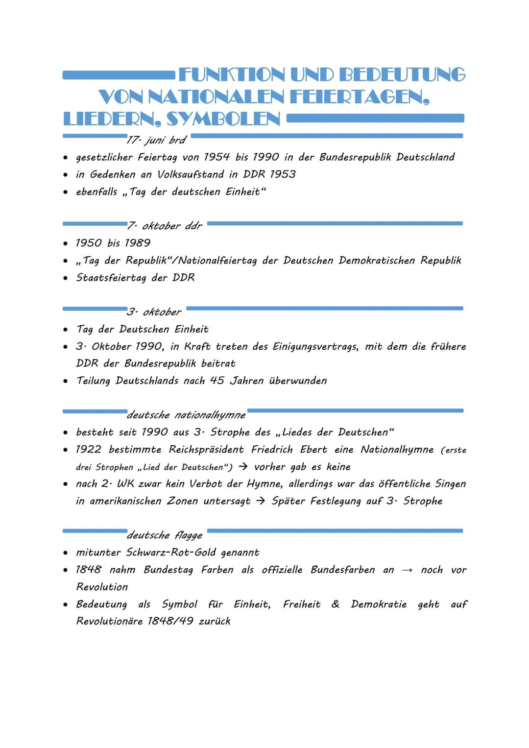 FUNKTION UND BEDEUTUNG
VON NATIONALEN FEIERTAGEN,
LIEDERN, SYMBOLEN
17. juni brd
gesetzlicher Feiertag von 1954 bis 1990 in der Bundesrepubl