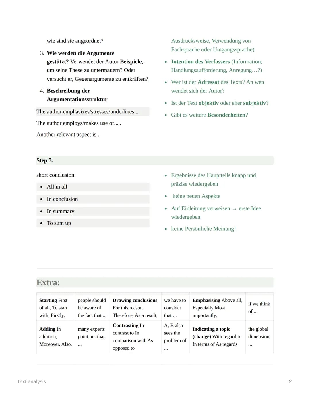 text analysis
Writing
Step 1.
• Introductory sentence:
→ The [text type] "[title]" written by [author]
and published in [source] on [date], 