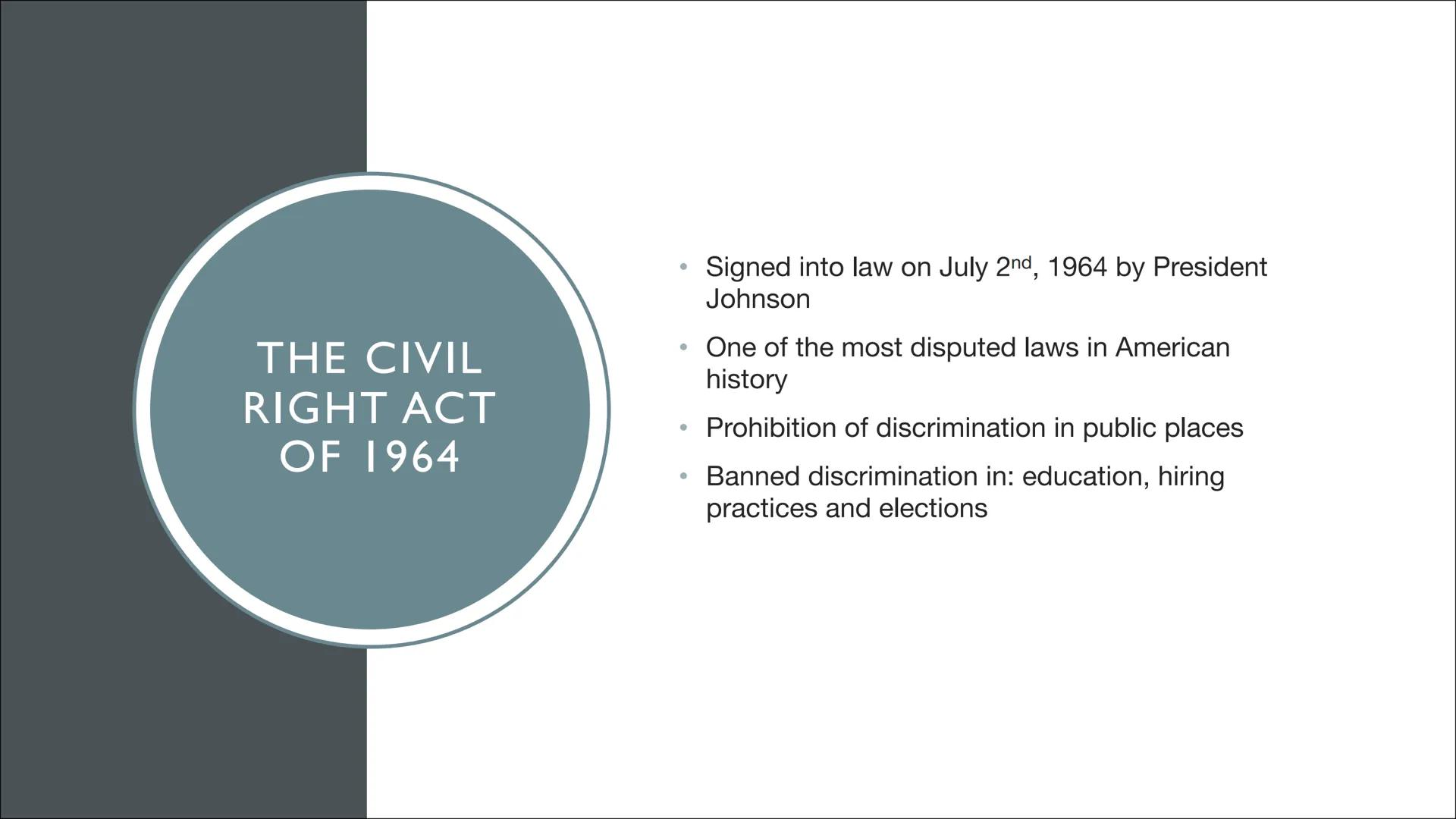 THE CIVIL RIGHTS MOVEMENT ●
●
2. Historical background (Jim Crow Laws)
3. Events from the movement
• 3.1 Rosa Parks and the Montgomery Bus B