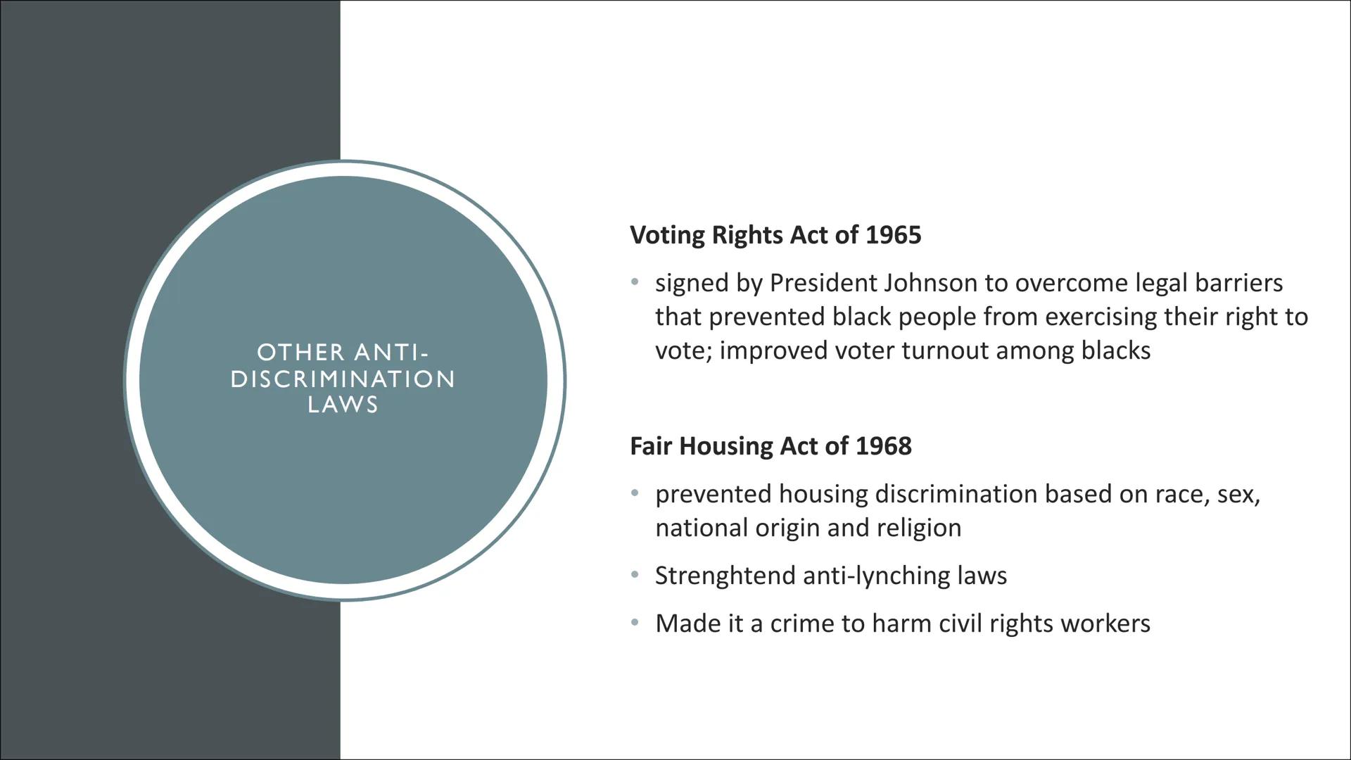 THE CIVIL RIGHTS MOVEMENT ●
●
2. Historical background (Jim Crow Laws)
3. Events from the movement
• 3.1 Rosa Parks and the Montgomery Bus B