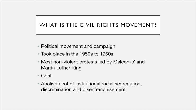 THE CIVIL RIGHTS MOVEMENT ●
●
2. Historical background (Jim Crow Laws)
3. Events from the movement
• 3.1 Rosa Parks and the Montgomery Bus B