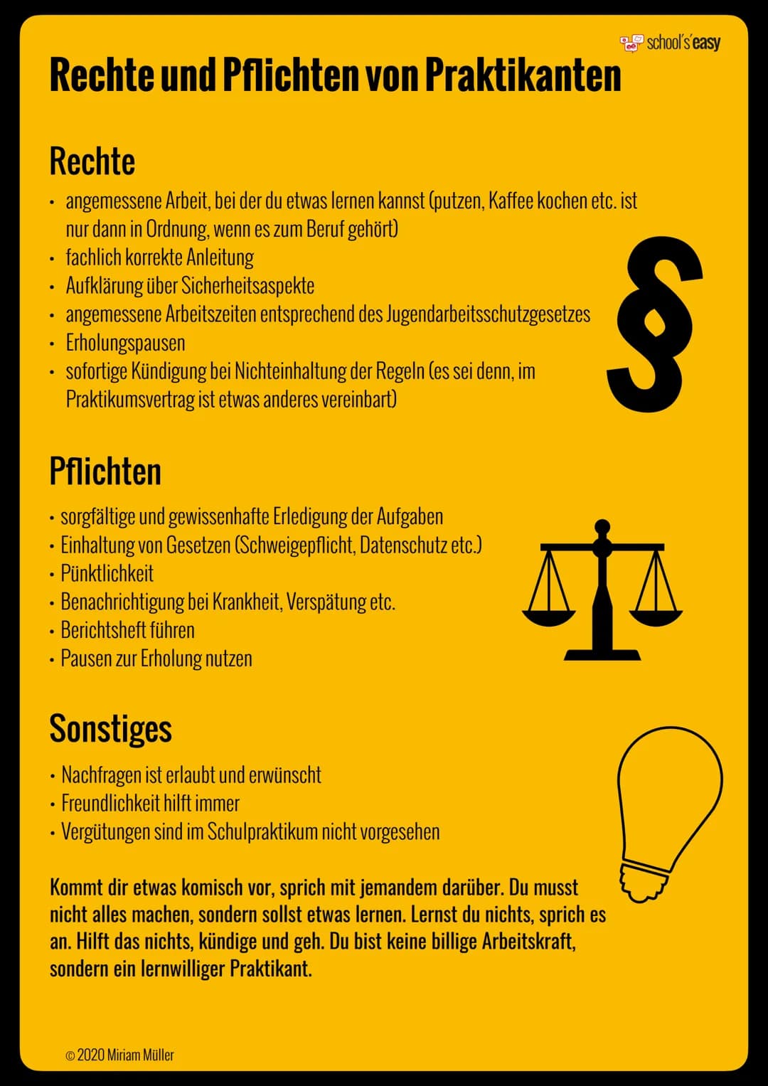 Rechte und Pflichten von Praktikanten
Rechte
angemessene Arbeit, bei der du etwas lernen kannst (putzen, Kaffee kochen etc. ist
nur dann in 