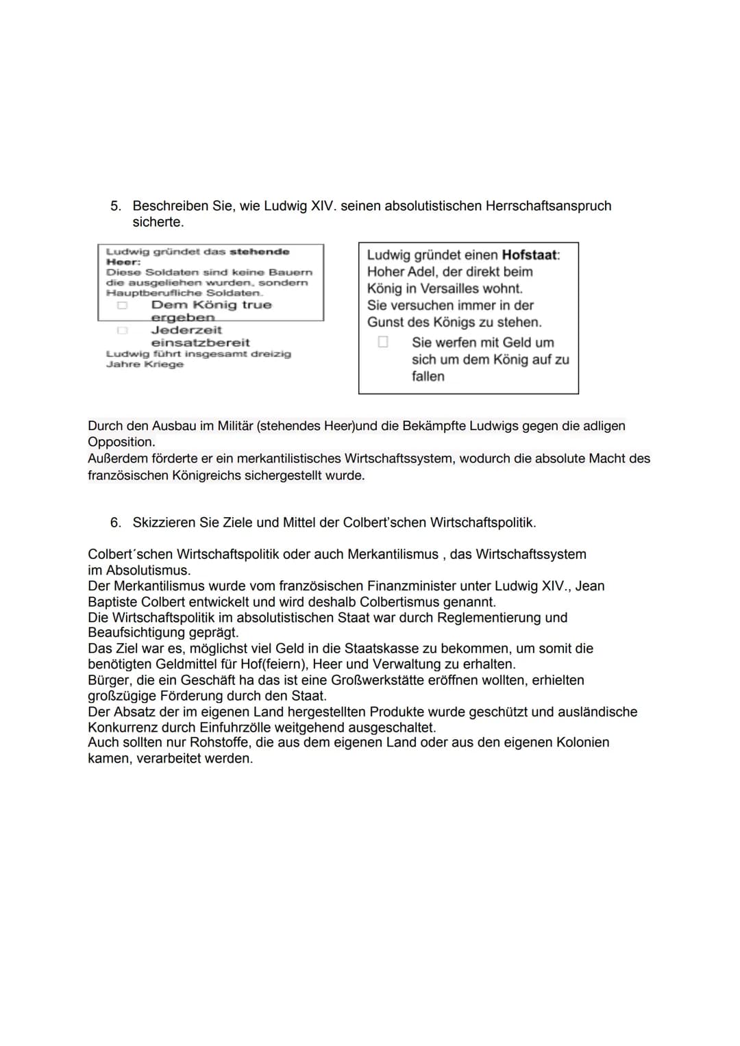 Absolutismus
Hausaufgaben
1. Lesen Sie den Verfassertext zur absoluten Monarchie Ludwigs XIV.
(Textgrundlage: Buch, S. 148-153)
2. Definiere