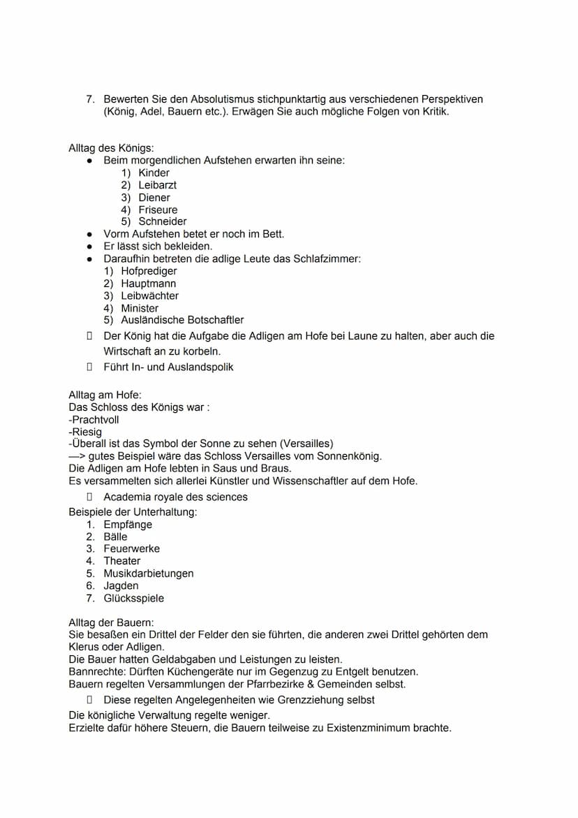 Absolutismus
Hausaufgaben
1. Lesen Sie den Verfassertext zur absoluten Monarchie Ludwigs XIV.
(Textgrundlage: Buch, S. 148-153)
2. Definiere