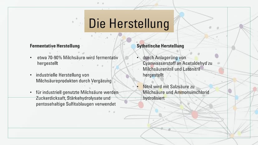 Milchsäure
Summenformel: C3H603 Erste Entdeckung und Isolierung
1780 schwedischer Chemiker Carl Wilhelm isolierte Milchsäure in Form von bra