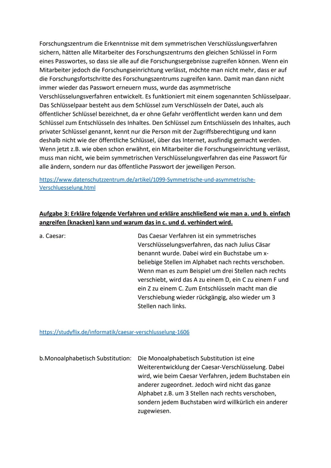 Kryptologie
Informatik
Benotete schriftliche Hausaufgabe
Laurin Wagner
Aufgabe 1: Erkläre, was man in der Informatik unter den Begriffen Kry