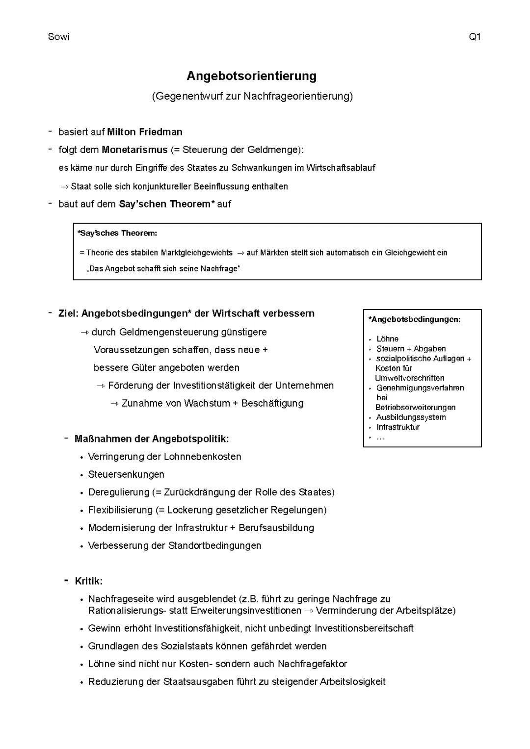 Angebotsorientierte und Nachfrageorientierte Wirtschaftspolitik einfach erklärt für Kids