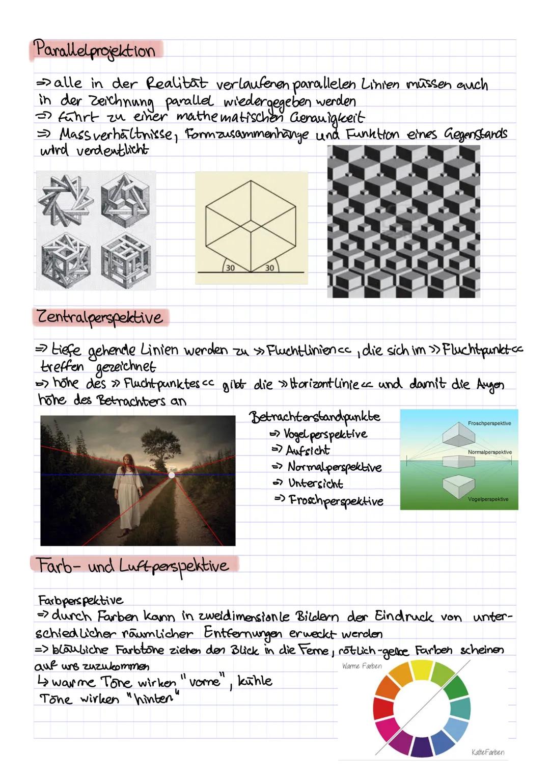 Räumlichkeit und Perspektive
Modulation mit Licht und Schatten
>> Körperhaftigkeitss
Modulation erzeugt => stufenweise Veranderung einer Far