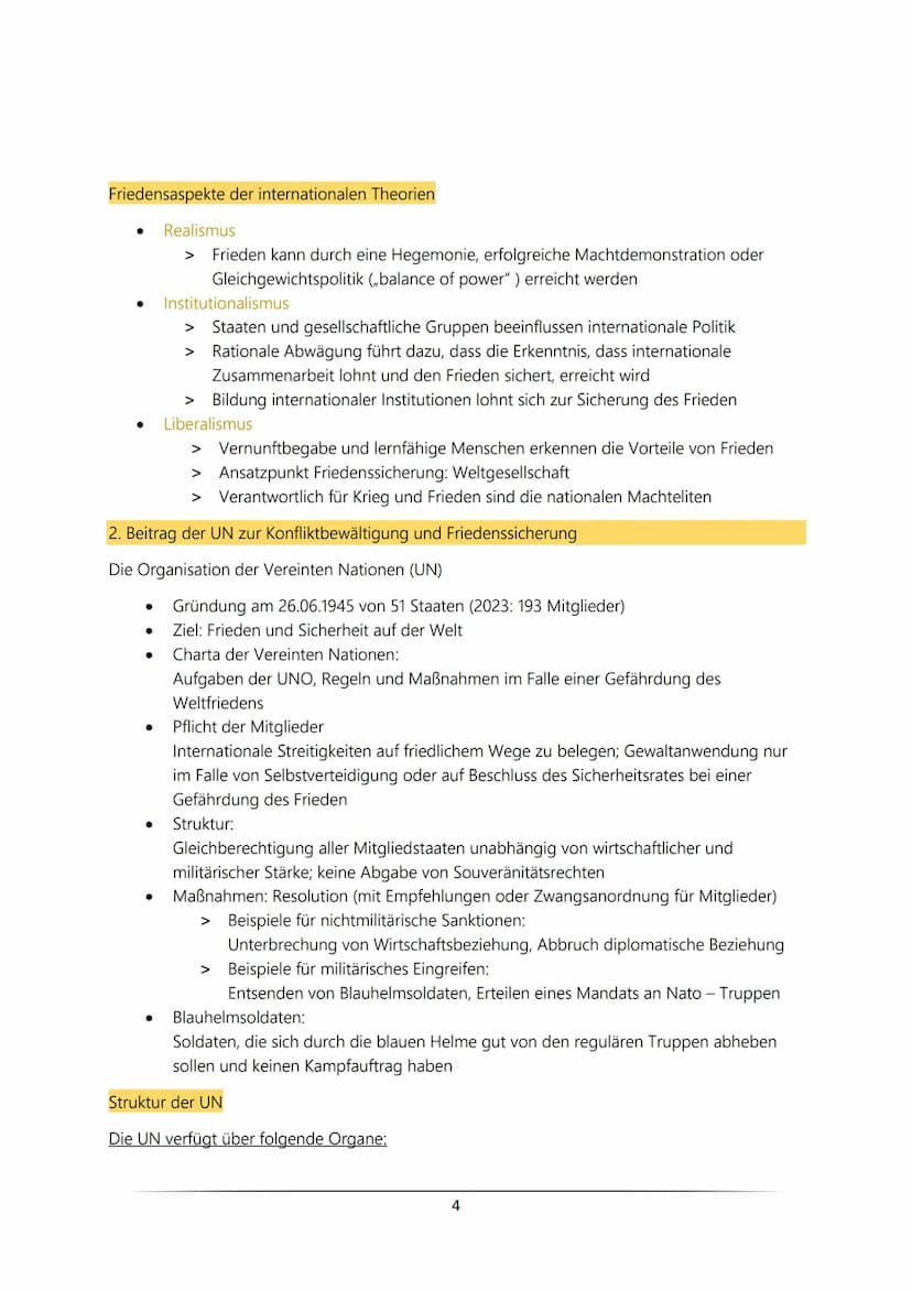 Sowi CK Abitur am 20.04.2023
4. Thema „Globale Strukturen und Prozesse" (Inhaltsfeld 7)
8 Vorgaben
1. Internationale Friedens- und Sicherhei